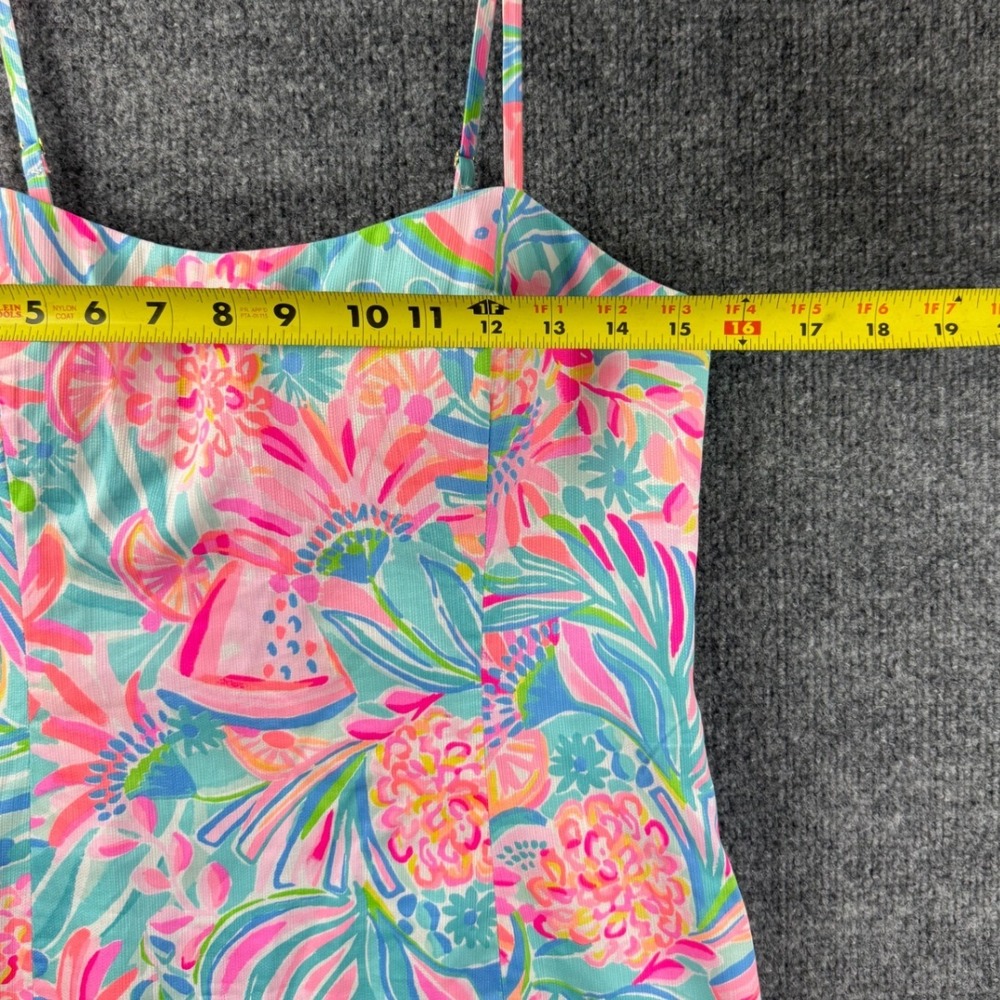 Lilly Pulitzer Tropical Punch Shelli Stretch Dress Floral Cotton Adj Strap Sz 8 - Picture 7 of 15